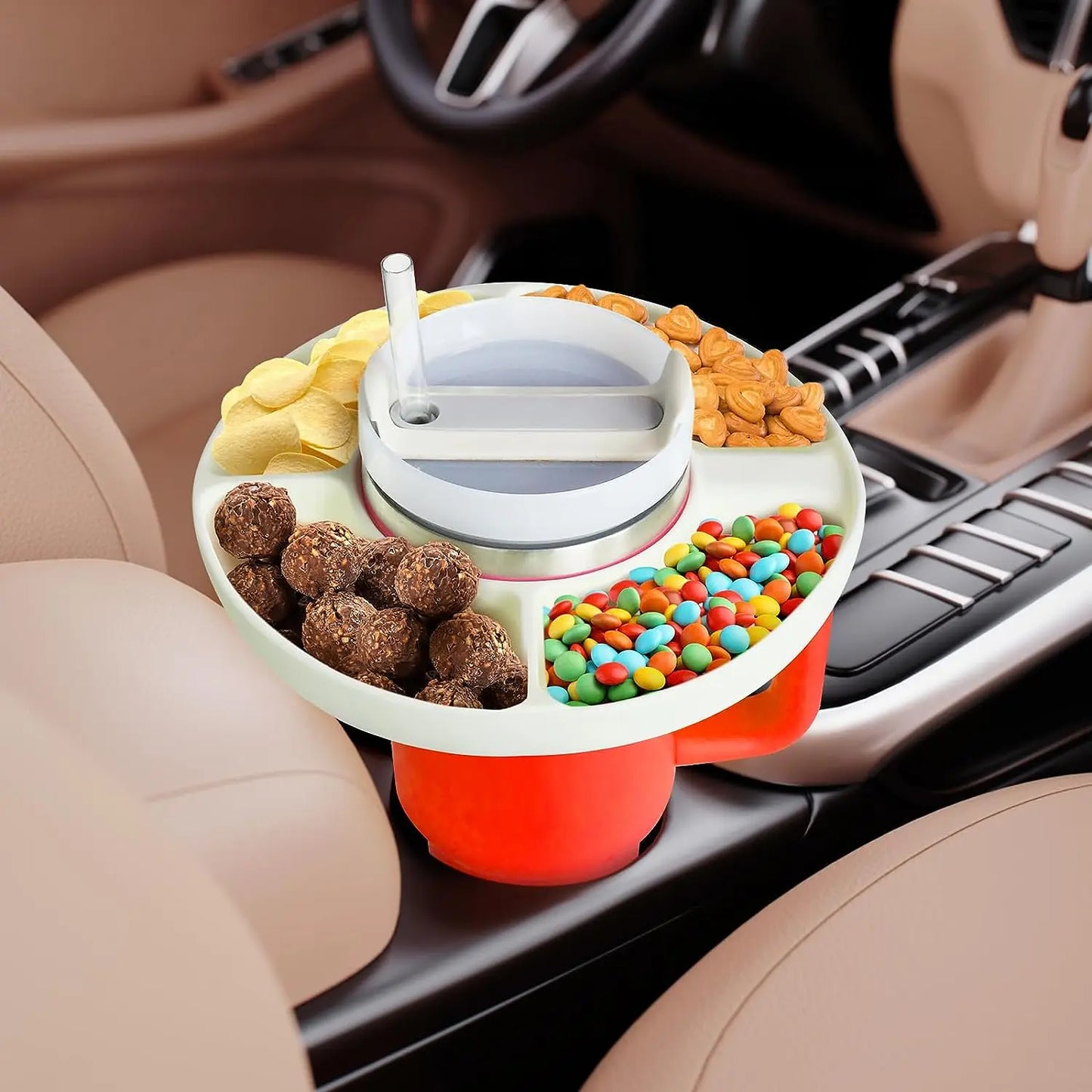 Bol à collations en silicone 🍲 Réutilisable - Léger avec 4 compartiments pour accessoires de la Coupe Stanley! 🏒✨